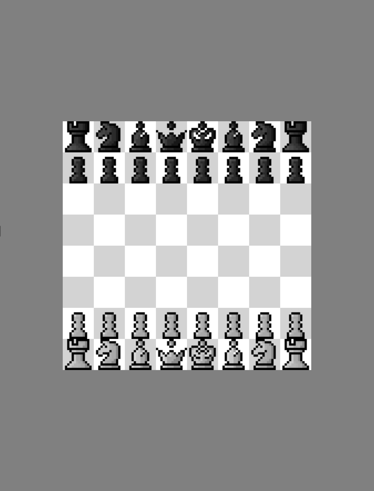 Das Bild zeigt ein Schachbrett in der Ausgangsposition.