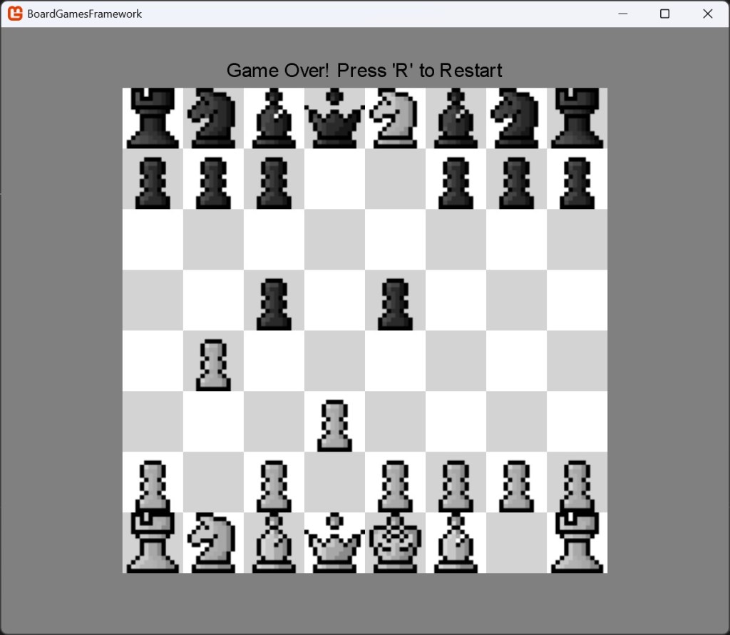 Weiß hat die Runde Schach gewonnen.