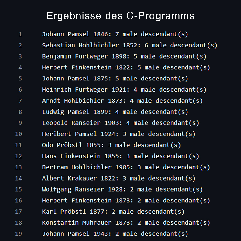 Die Ergebnisse am Beispiel des C-Programms