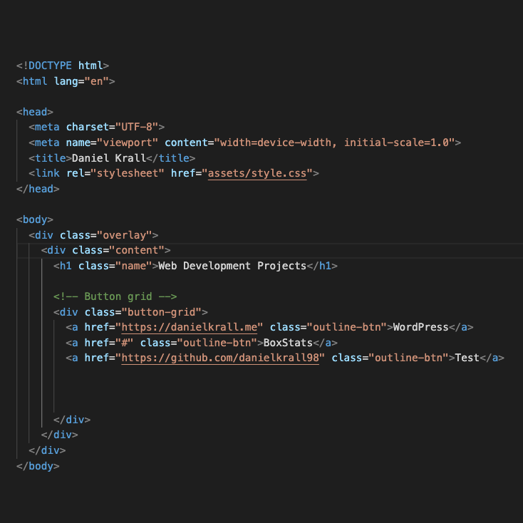 Ein Screenshot von HTML Code